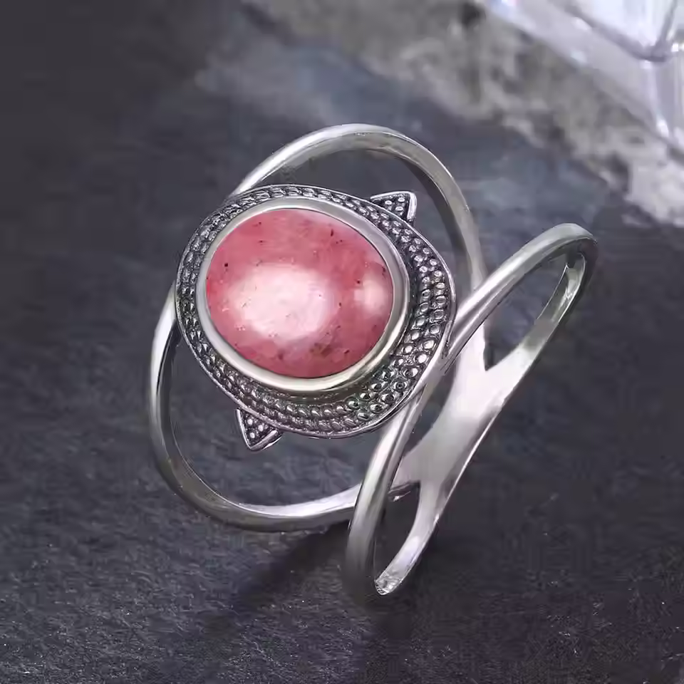 Stone Rhodochrosite Ring
