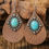 Thumbnail: Boho Gem Stone Leather Hook Earrings