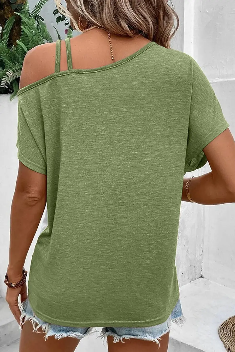 Thumbnail: Asymmetric Color block Strappy Top
