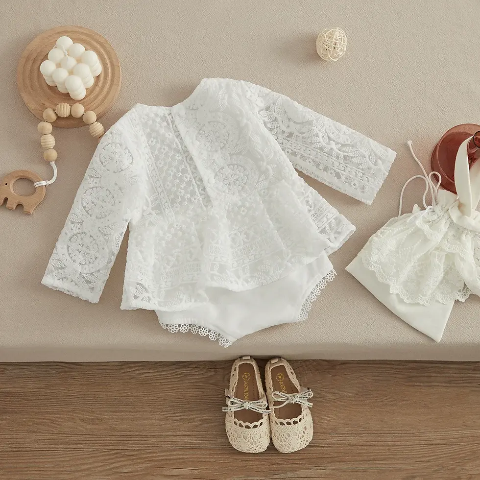 Thumbnail: Flower Lace Romper Dress