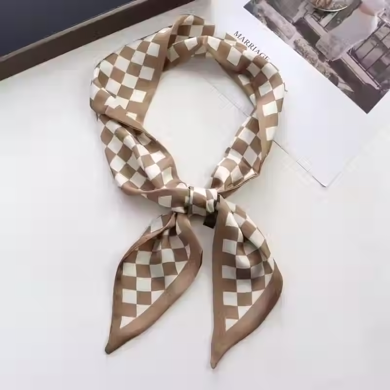 Thumbnail: Chessboard Print Ribbon Scarf