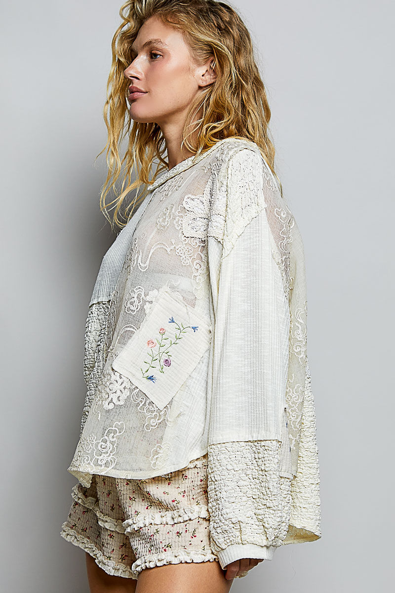 Thumbnail: Designed In Round Neck L/S Relaxed Fit Top