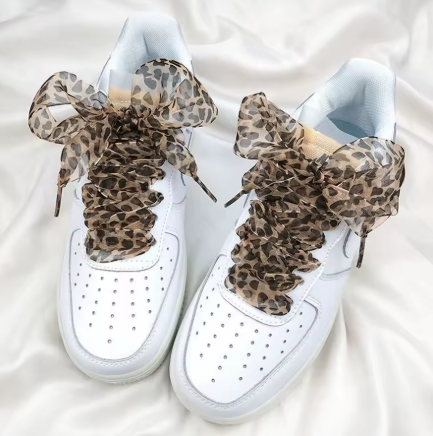 Thumbnail: Widen Leopard Chiffon Organza Shoelaces