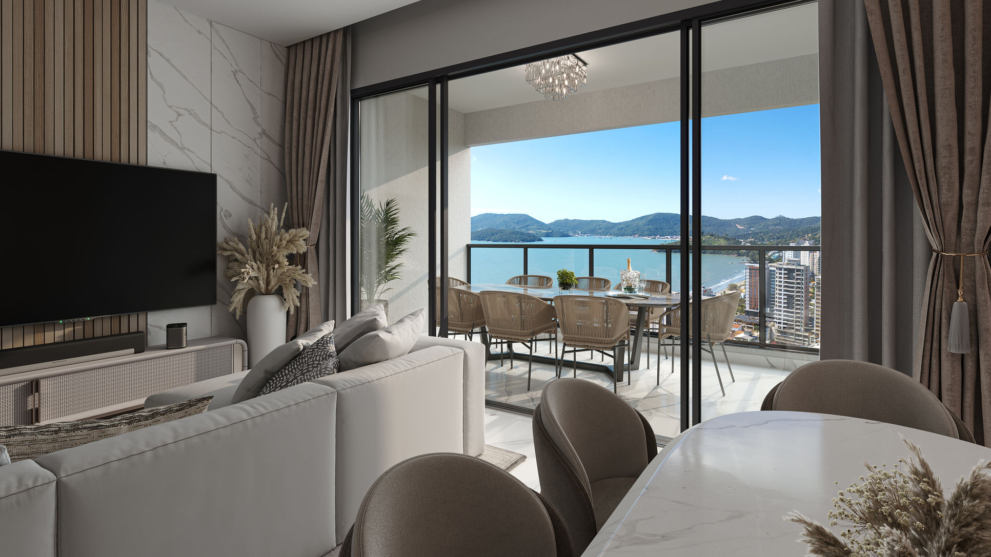 living apartamento Kensington Porto Belo SC