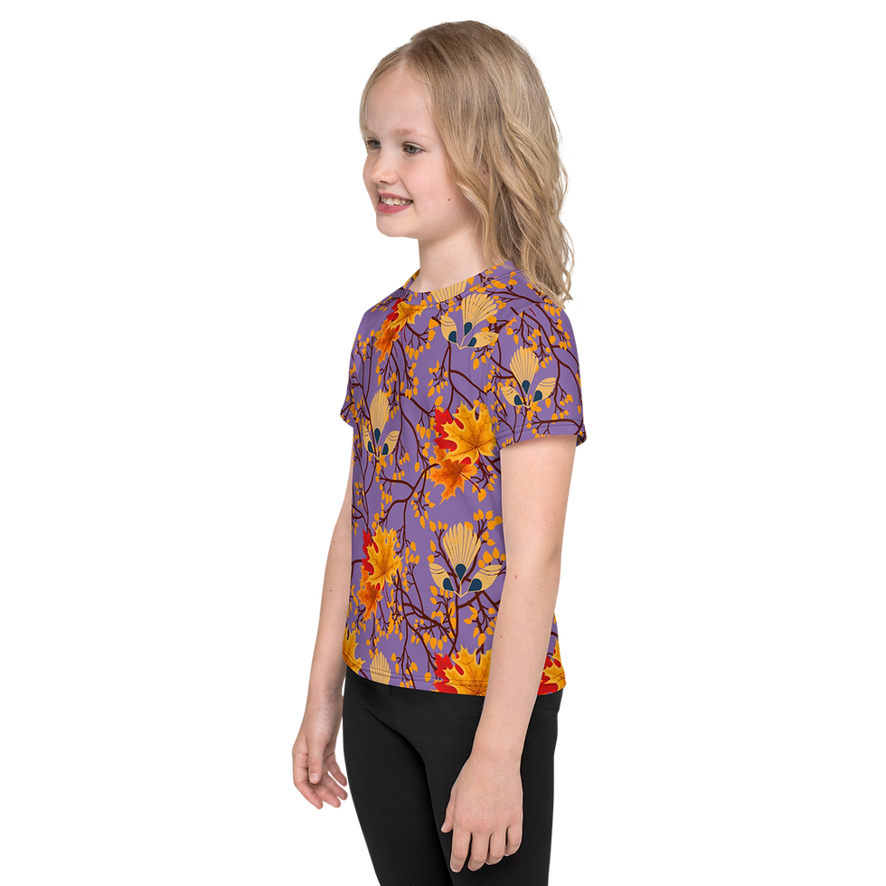 Thumbnail: "Purple Autumn Art Deco" Unisex Kids' Tee