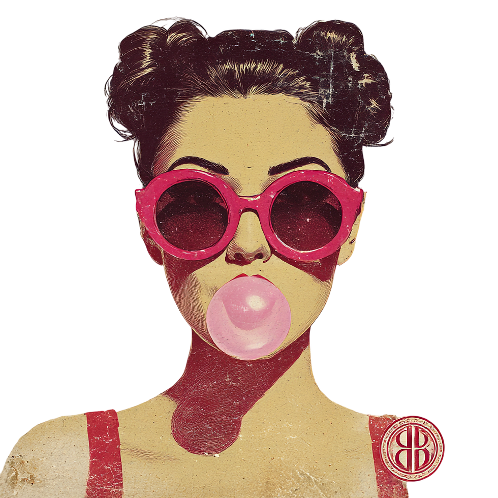 TRANSFERS TEXTIL CHICA RETRO POP ART CHICLE