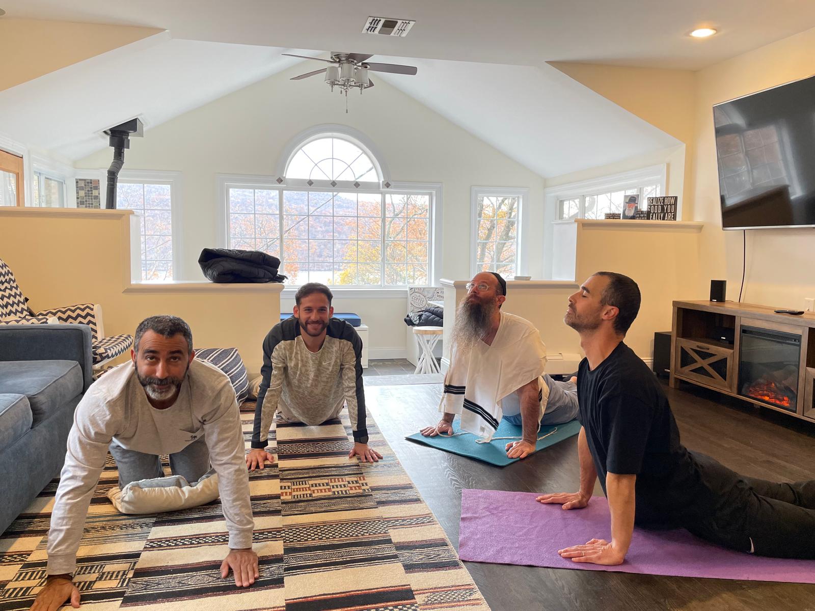 A wounded soldier during a healing retreat session