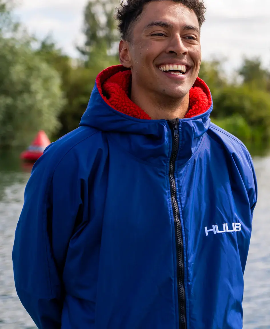 Thumbnail: Man wearing Royal Blue HUUB-CHANGING-ROBE