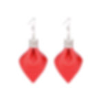 PLUME Mini designer earrings made from recycled Italian leather and stainless steel, displayed on white background