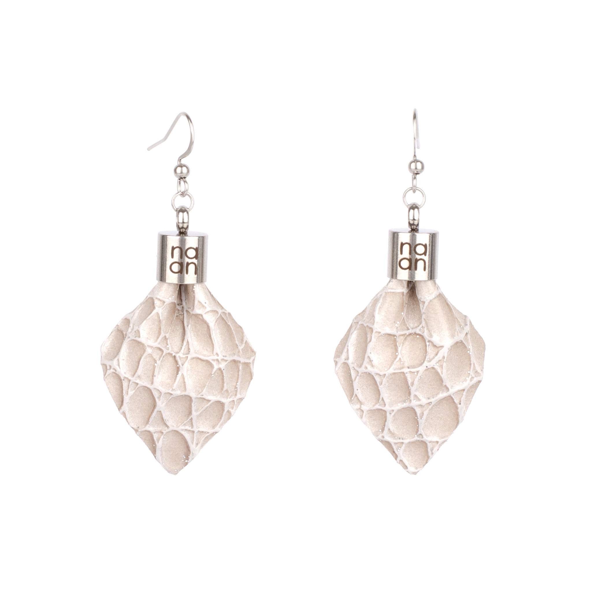 PLUME Mini Earrings – Pink Champagne Croco