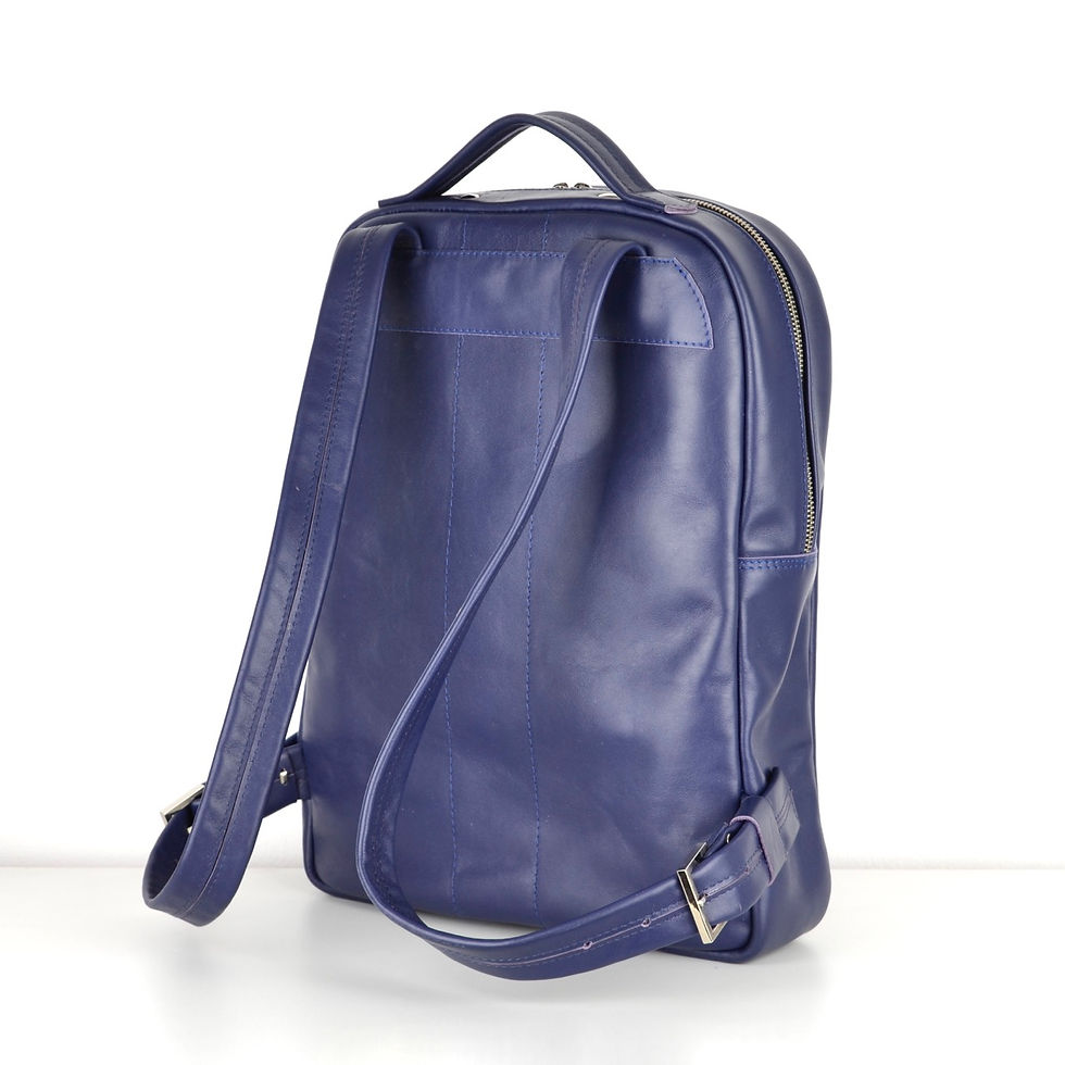 Thumbnail: EXPLORER Leather Backpack - Blueberry