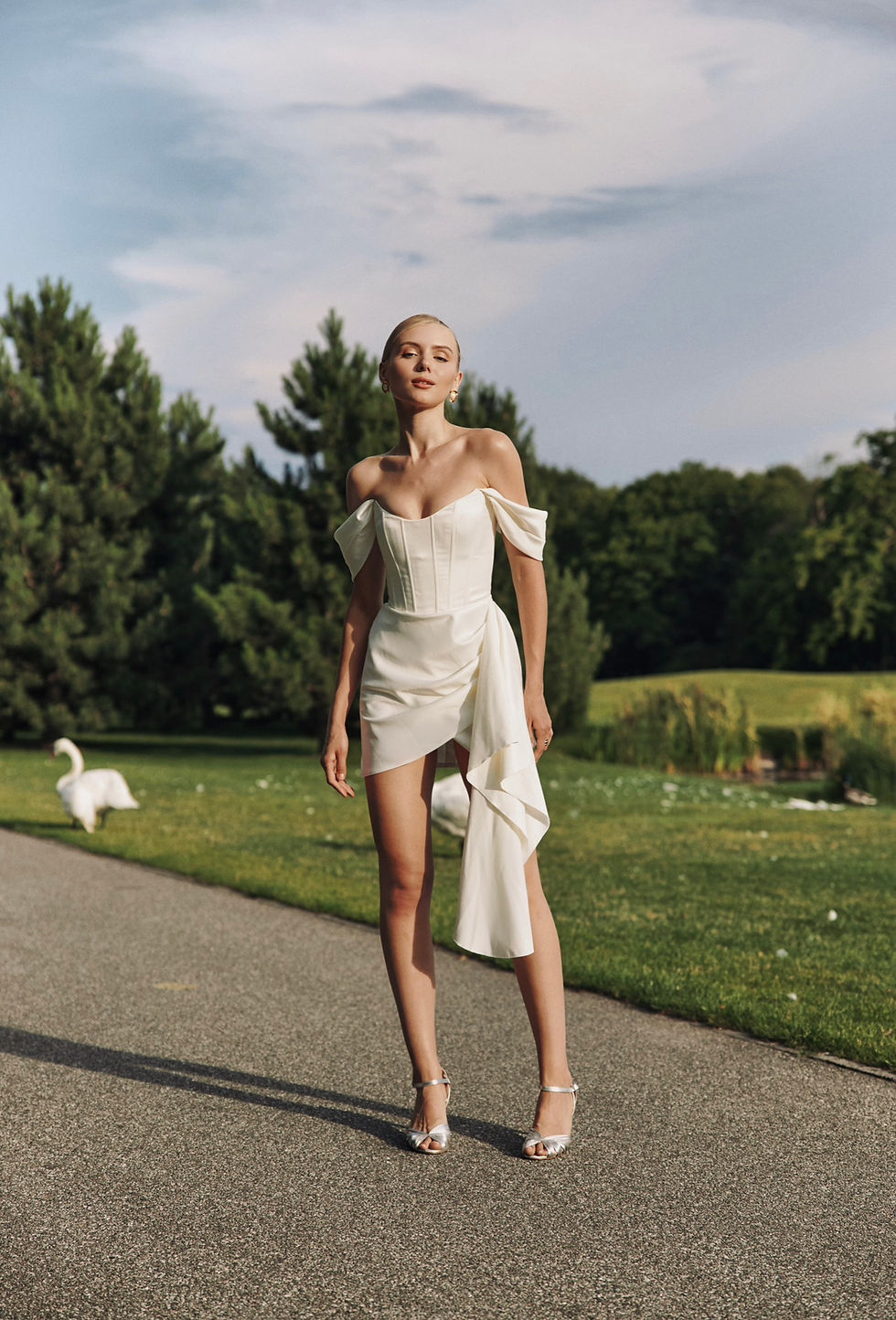 Thumbnail: Corset dress with train