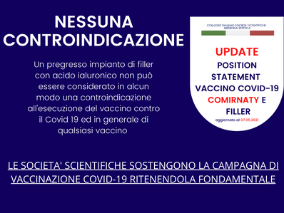 VACCINO COVID-19 COMIRNATY & FILLER: NESSUNA CONTROINDICAZIONE SE SI ADOTTANO PRATICHE PRUDENZIALI