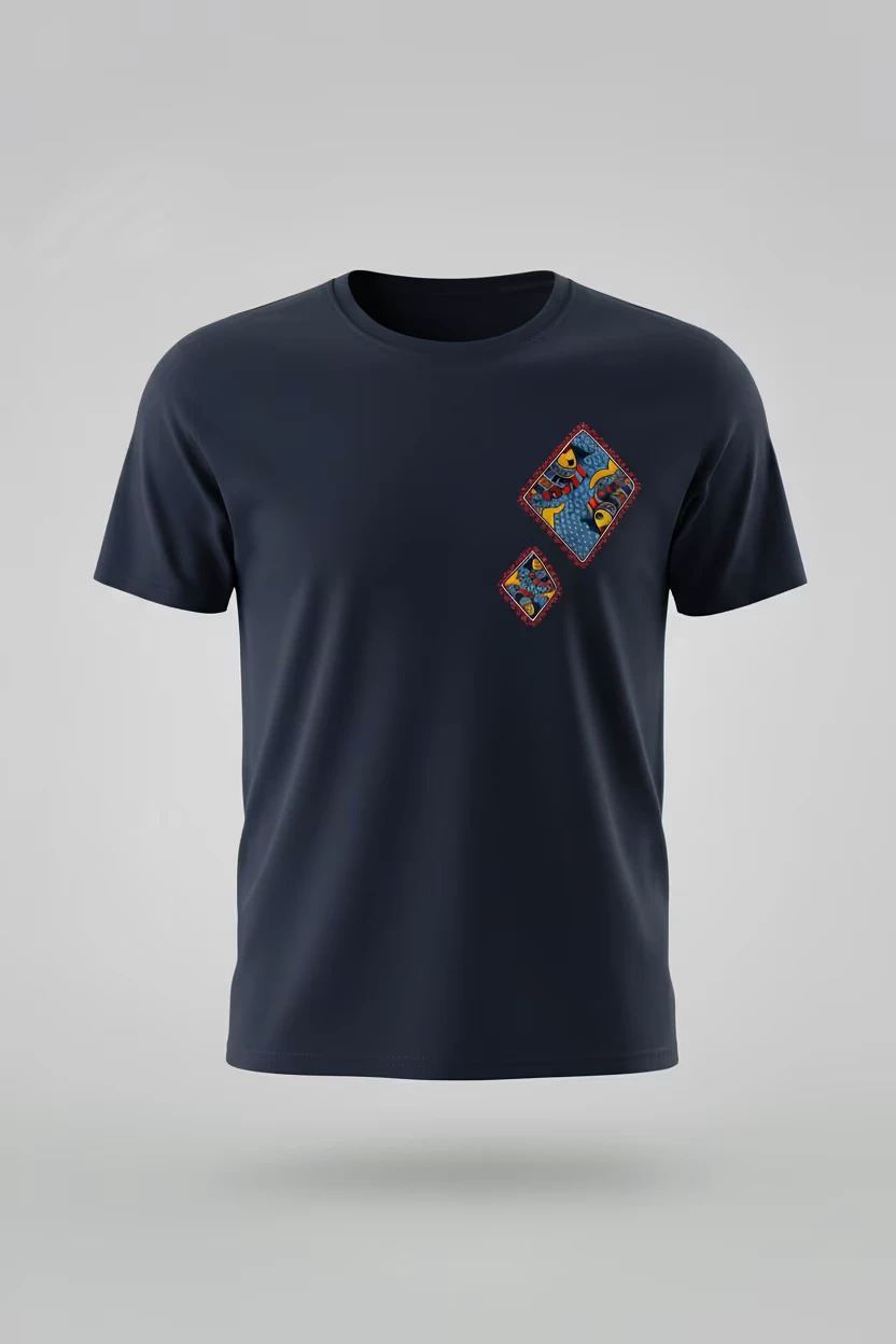 Thumbnail: मत्स्य मणि (Matsya Mani) Mithila Handpainted T-Shirt