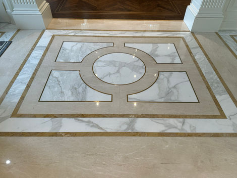 entrance marble, marble, calacatta, french vanilla, gold, brass, interior design, designer, decorator, wood and marble