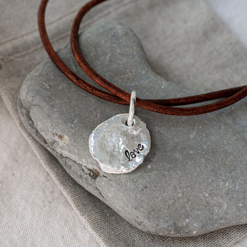 Thumbnail: Ubuntu 'Love' Leather Choker | Sterling Silver