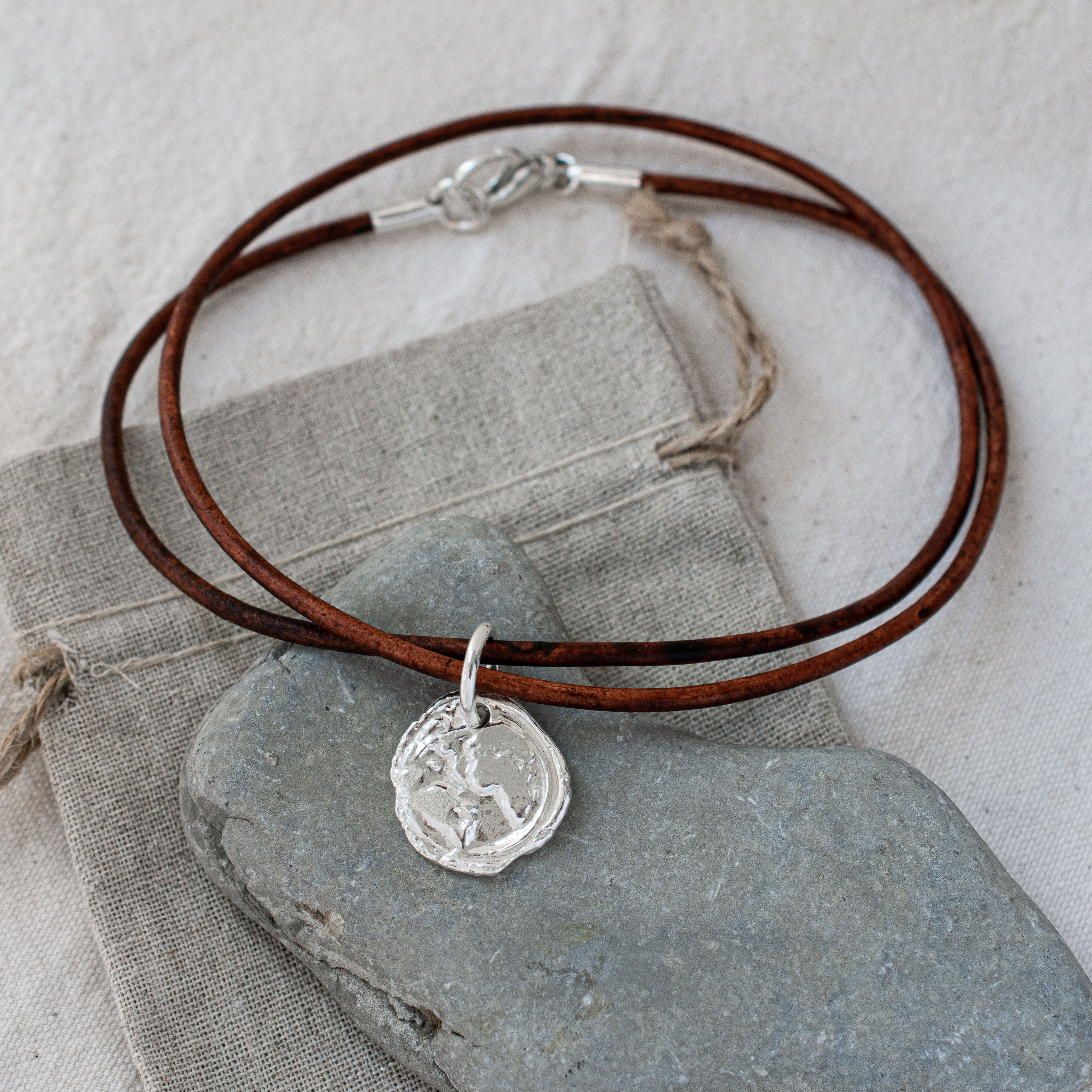 Ubuntu 'Love' Leather Choker | Sterling Silver