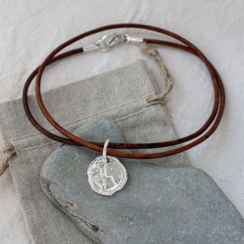 Thumbnail: Ubuntu 'Love' Leather Choker | Sterling Silver