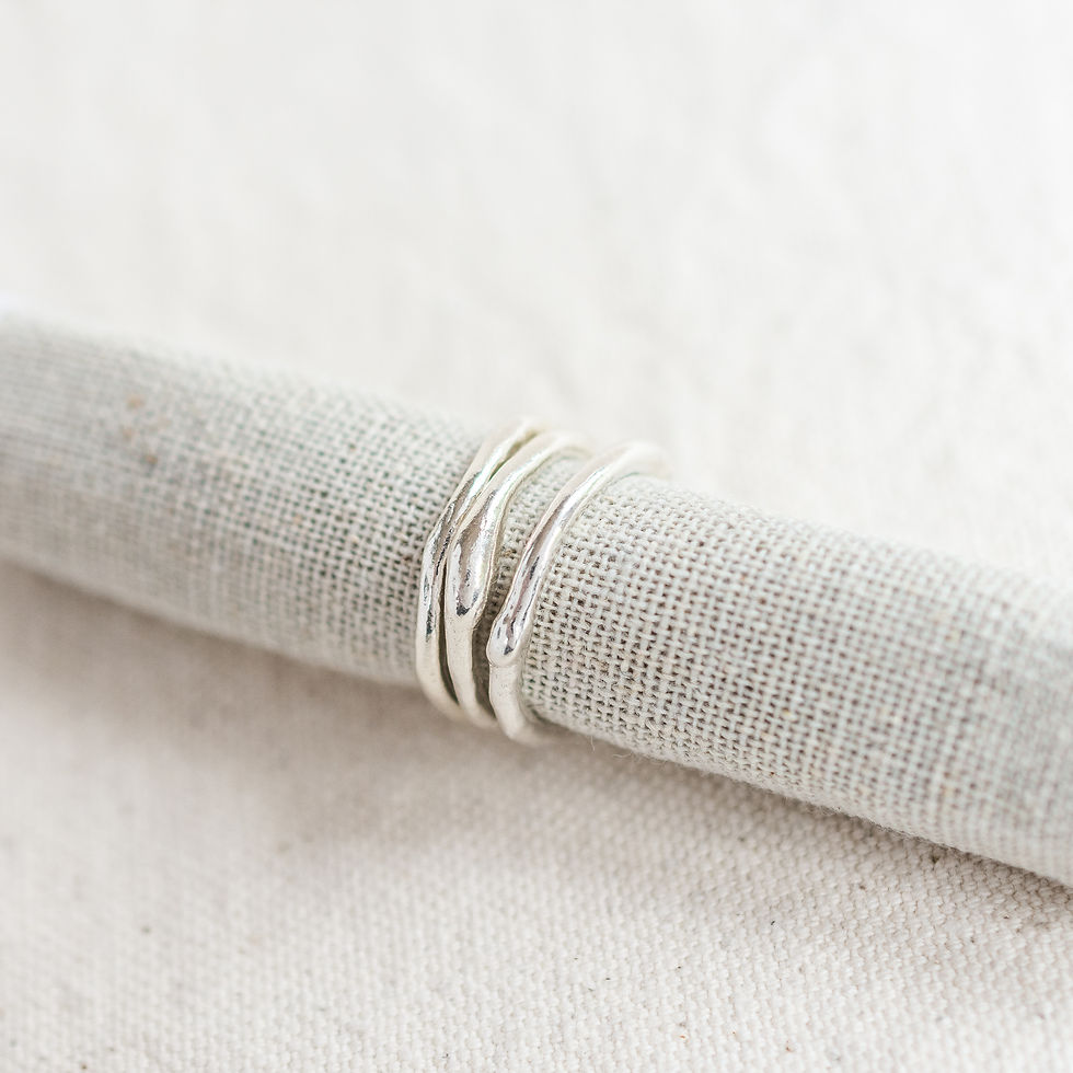 Thumbnail: Molten Stacking Rings Trio | Sterling Silver