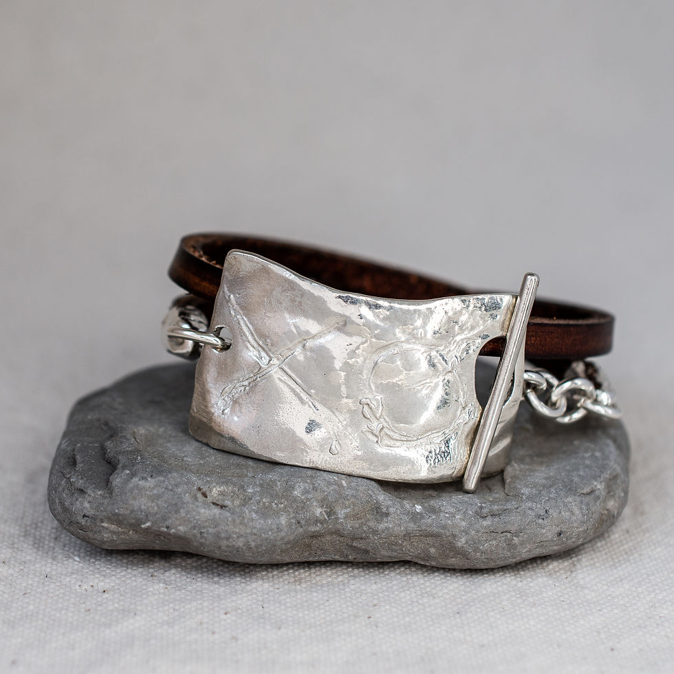 Self-love wrap in brown chestnut with sterling silver XO