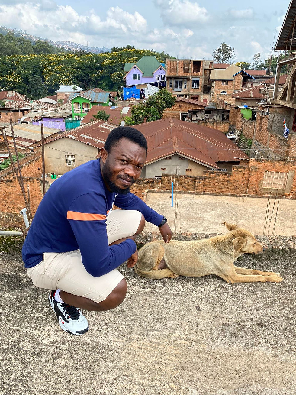 dog living on a roof