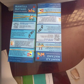 A flyer promoting the rights of animals in Swahili for residents of Tanzania.