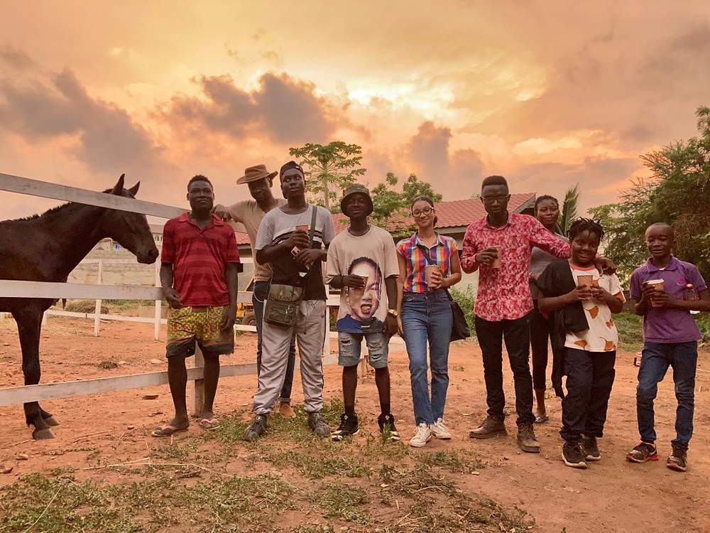 people and horses