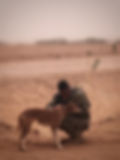 Rosie with her rescuer