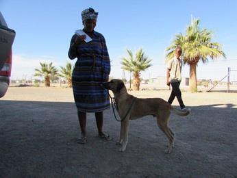 Man (dog) and his owner, 1 of the "old customers"