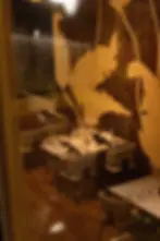 Elegant interior dining room with mural wall and private table seating at Pandora on the Square in McDonough, Georgia.