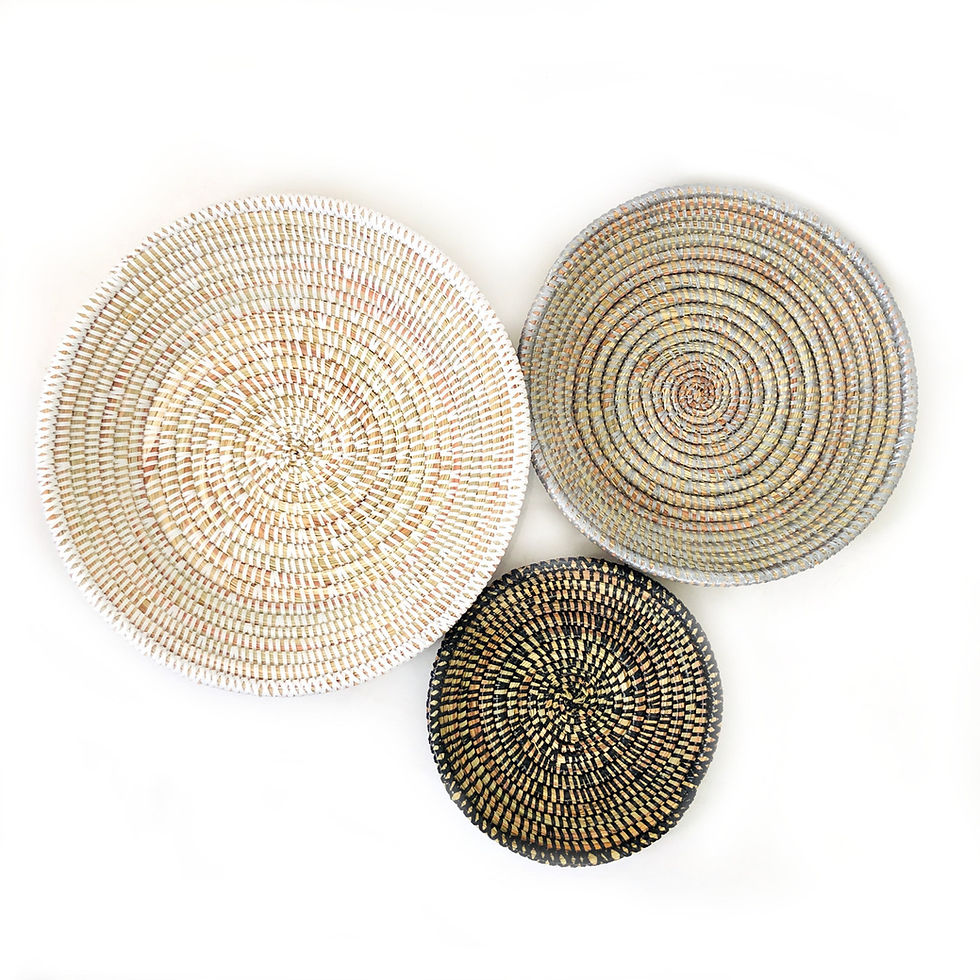 Thumbnail: Black, Grey & White Basket Bowl Set