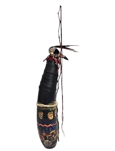 Thumbnail: Native American Raven Warrior Gourd Art