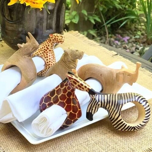 Thumbnail: Safari Animal Napkin Rings - Set of 6