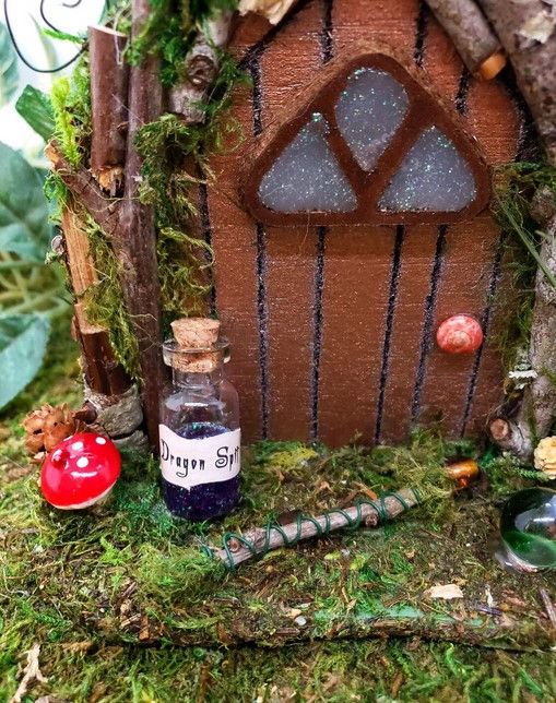Thumbnail: Blue Fairy Door - Fairy Garden Accessory