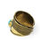 Thumbnail: Boho Adjustable Turquoise & Brass Ring