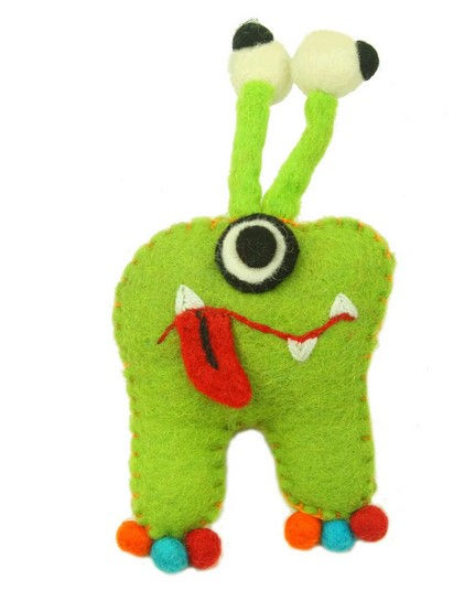 Green Monster Tooth Fairy Pillow