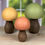 Thumbnail: Hand Painted Mushroom Accents - Set of 3