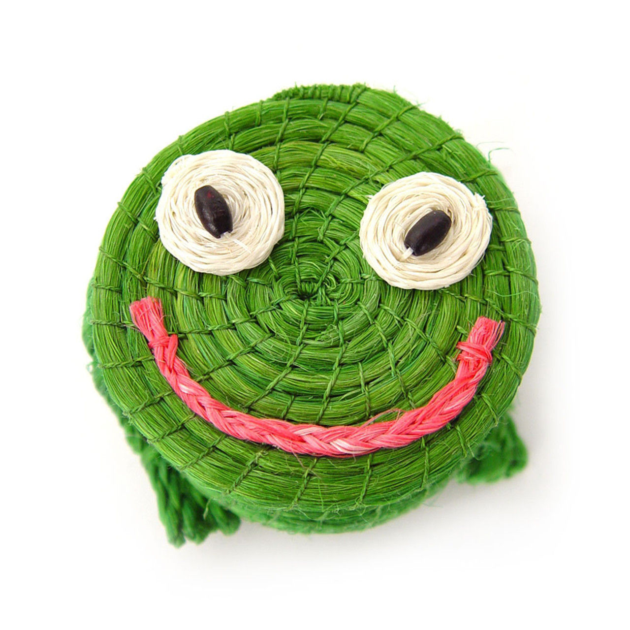 Animal Lidded Basket -Green Frog
