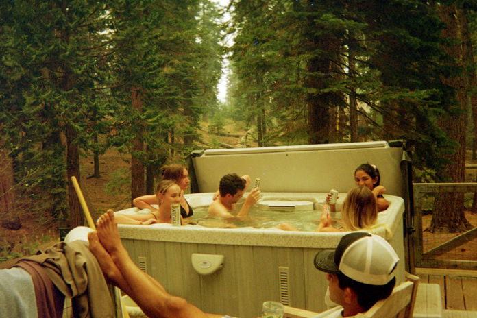 Wake Surfing in Lake Tahoe, California, hot tubbing