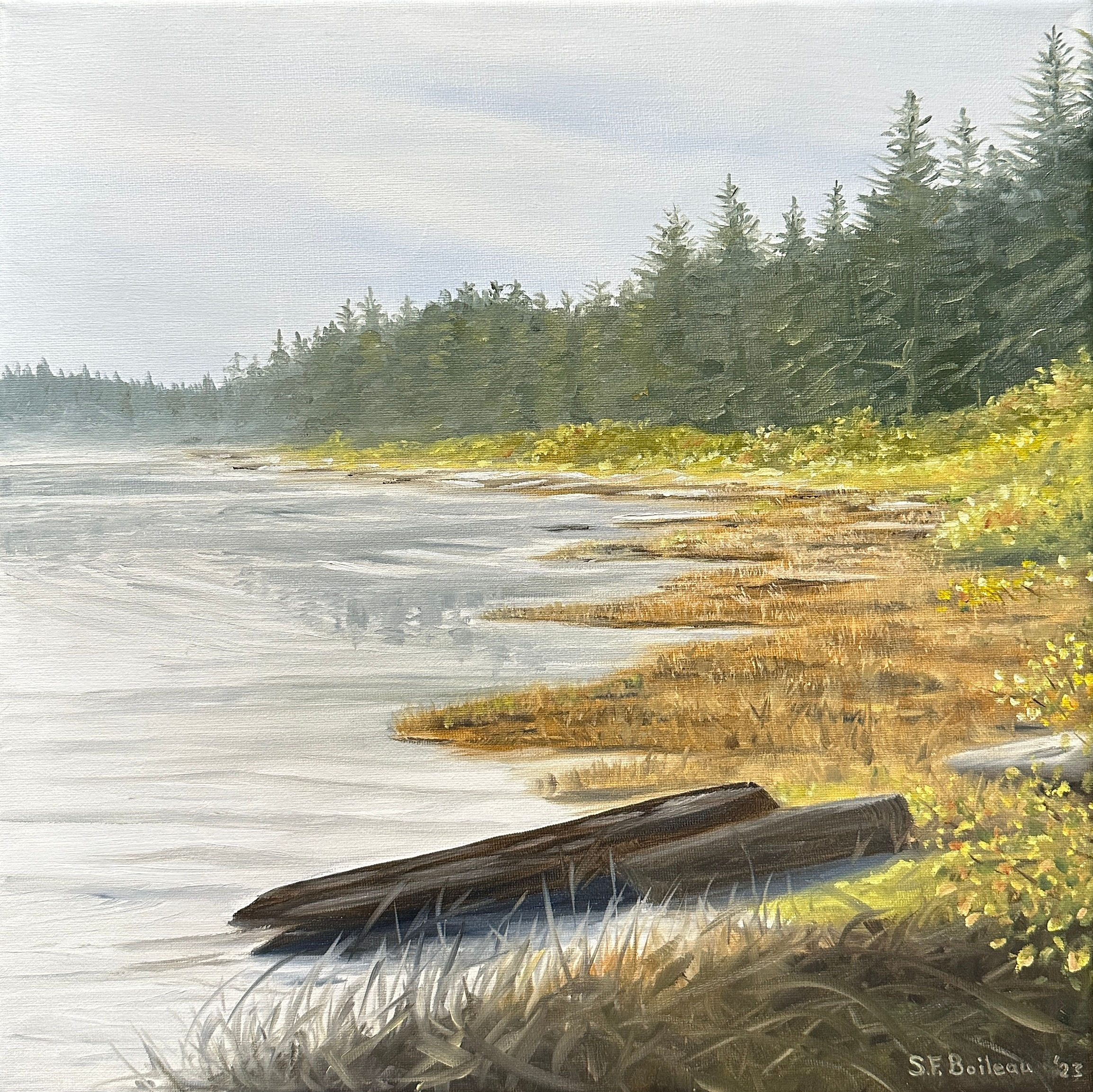 “November Strolls” 12”x12” original oil painting 