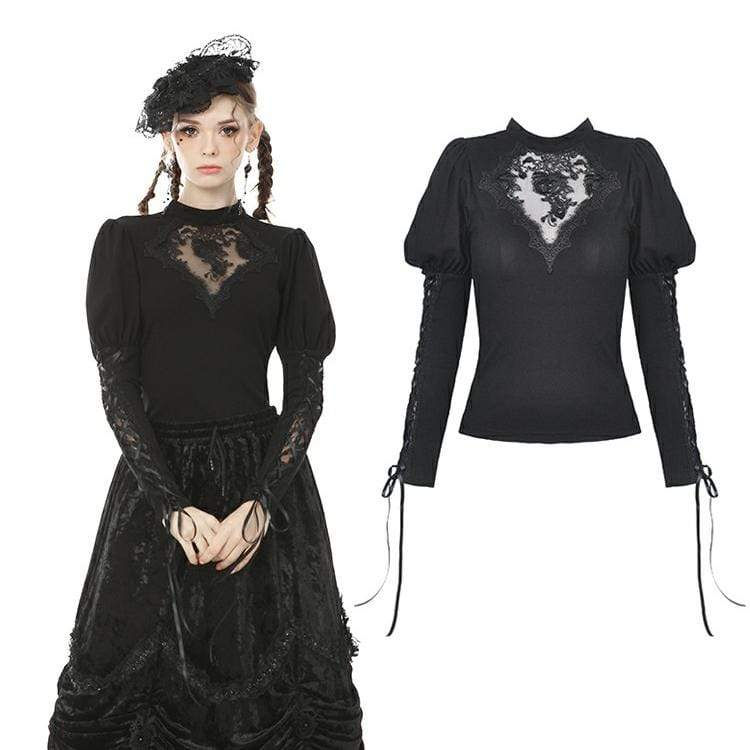 Women’s Vintage Gothic Sheer Floral Lace Shirts