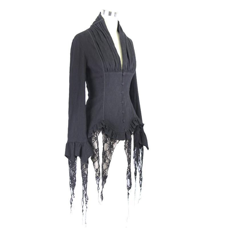 Miniatura: Women’s Goth Fitted Blouse Black