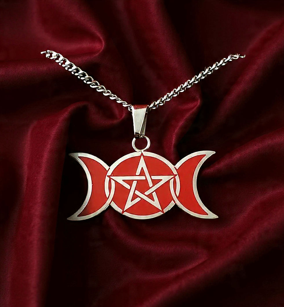 Triple Moon Goddess Necklace