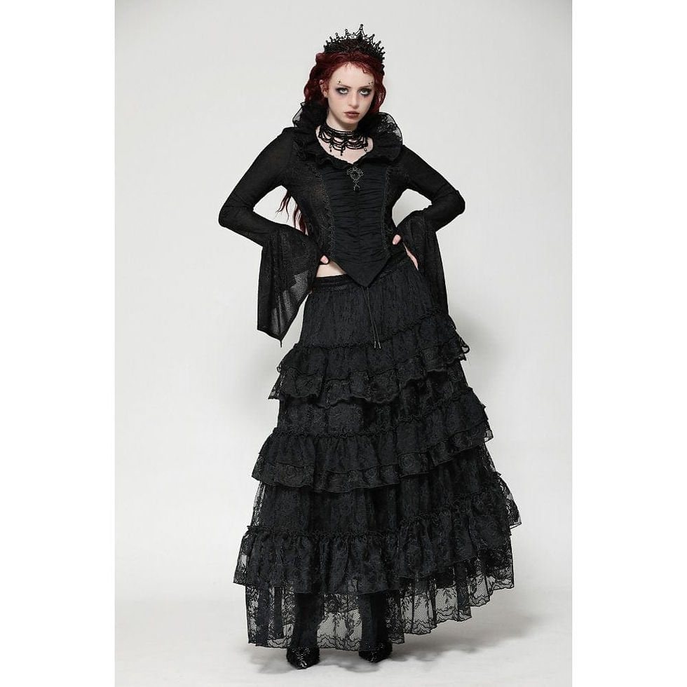 Miniature : Women’s Gothic Mesh Diamond Long Sleeved Shirt