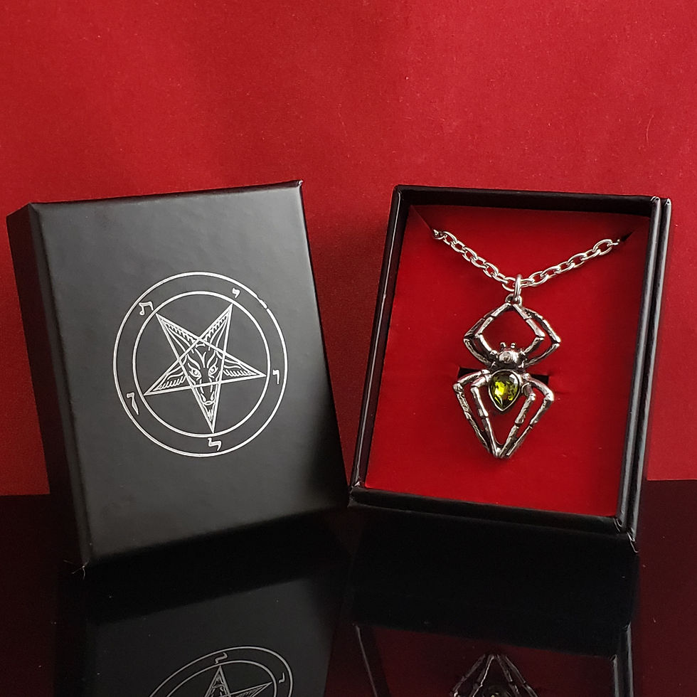 Thumbnail: Emerald Spiderling Pendant Necklace by Alchemy Gothic