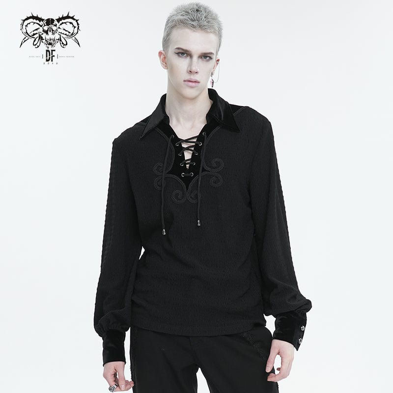 Gothic Strappy Puff Sleeved Shirt