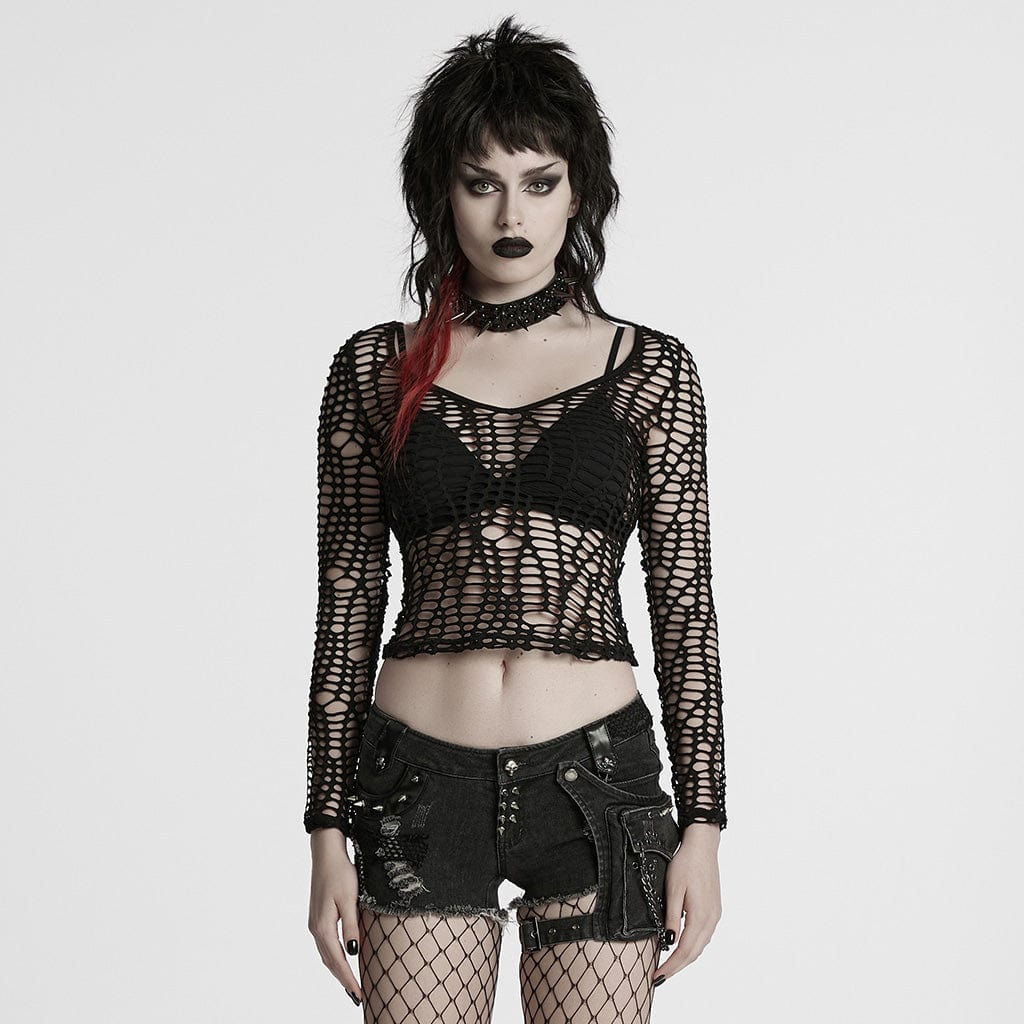 Punk Ripped Sheer Mesh