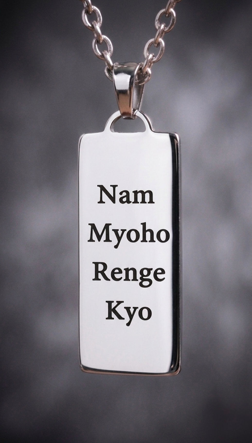 Thumbnail: Nichiren Buddhist Daimoku Pendant - Back View