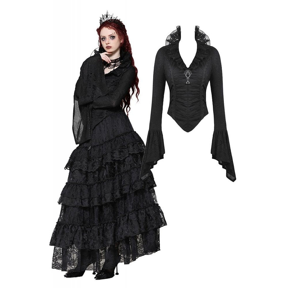 Women’s Gothic Mesh Diamond Long Sleeved Shirt