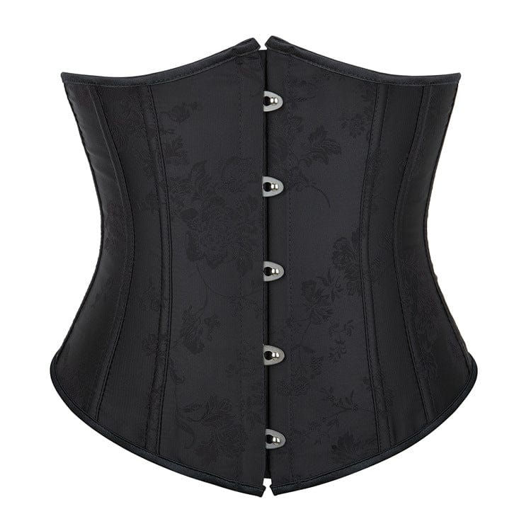 Gothic Lace-up Floral Printed Underbust Corset